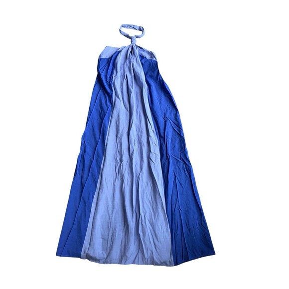 Nine West Blue Fit & Flare Halter Maxi Dress Small Beachy Resort Boho Summer - Picture 2 of 13
